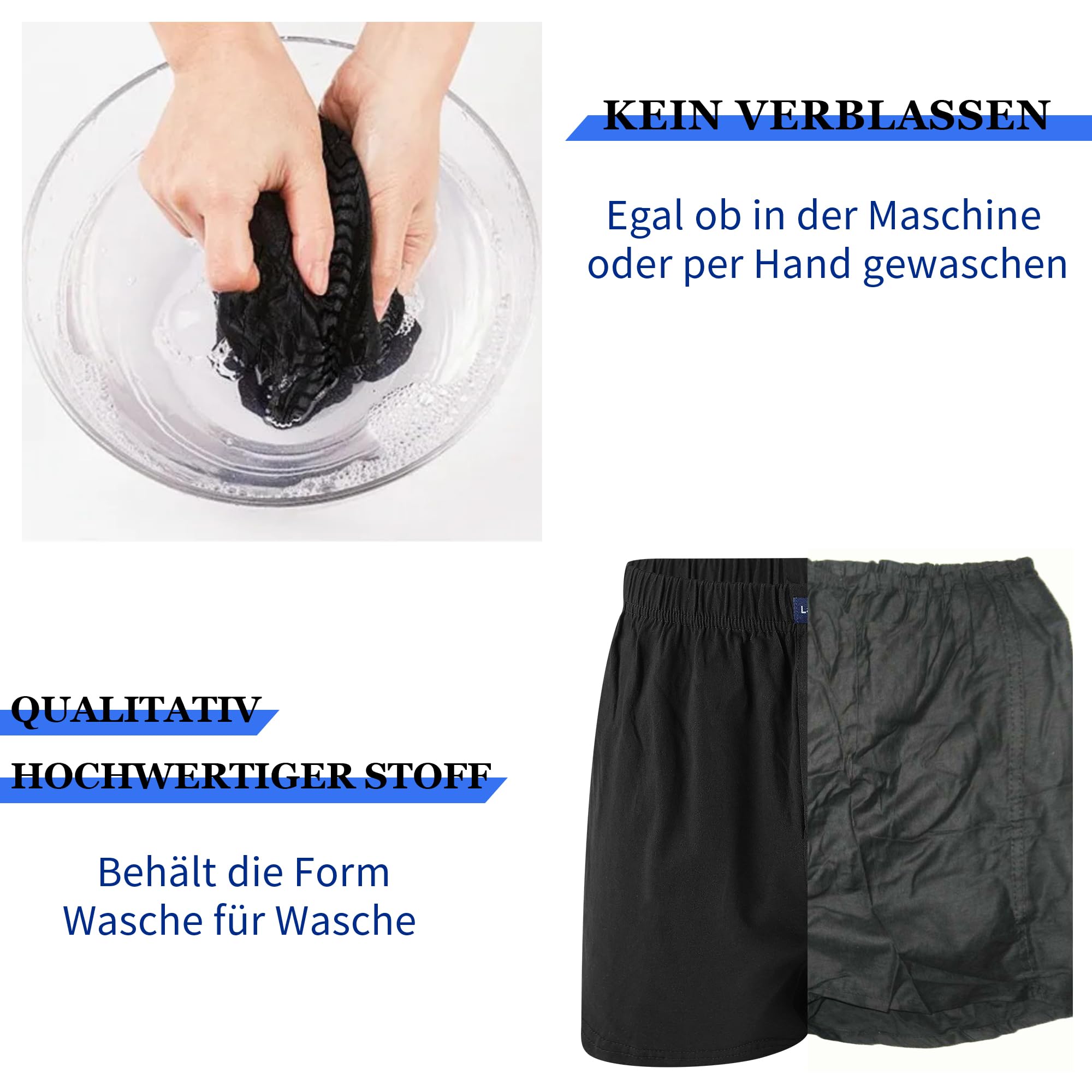 Boxershorts Herren 6er Pack Männer Unterhosen Weiche Lockere Boxer Unterwäsche Baumwolle Atmungsaktive Komfortable mit elastischem Bund Multipack Gr. M-4XL