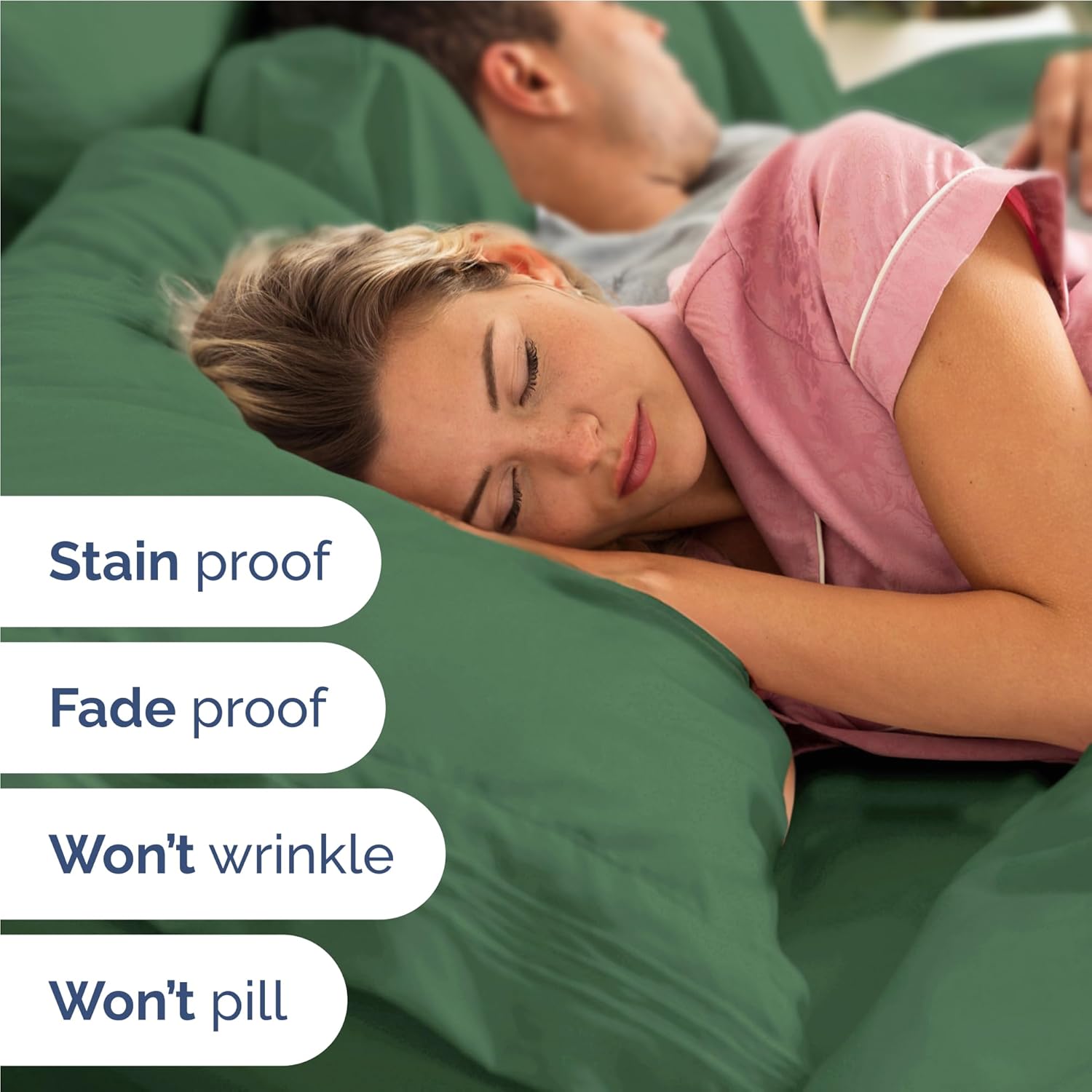 Twin XL Size 3 Piece Sheet Set - Comfy Breathable & Cooling Bed Sheets Set - Hotel Luxury Bedding for Women, Men, Kids, Teens, Boys & Girls - Deep Pockets and Wrinkle Free - Oeko-Tex - Emerald Green - Image 5