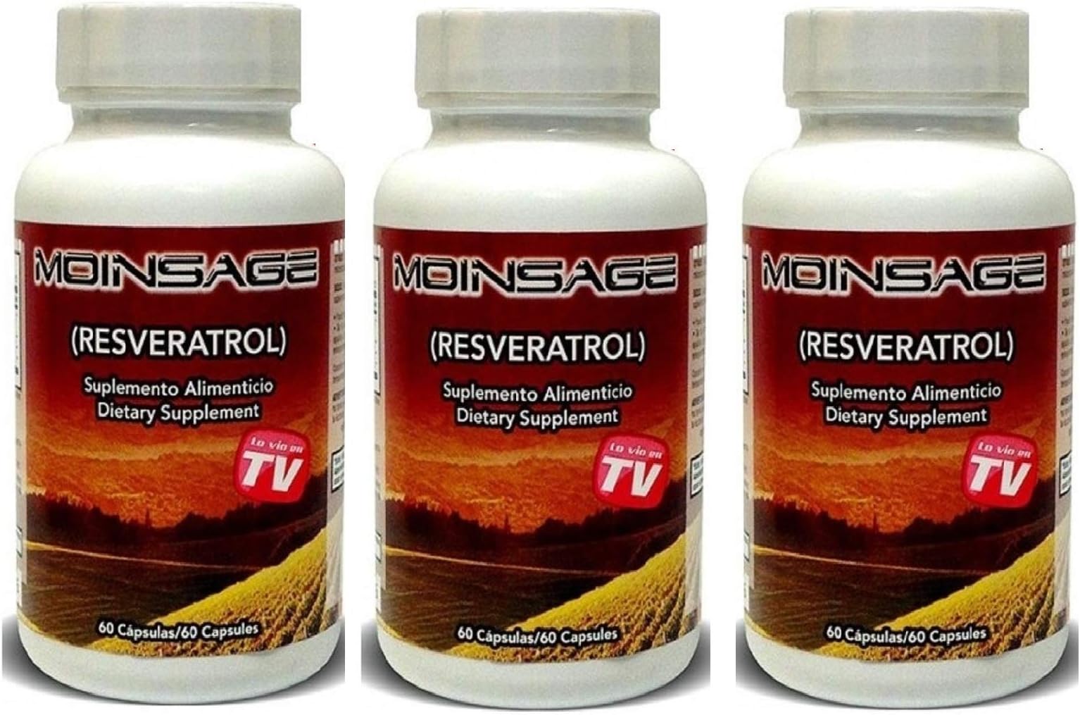 3 Bottles Moinsage Resveratrol + Resveratrol Face Cream