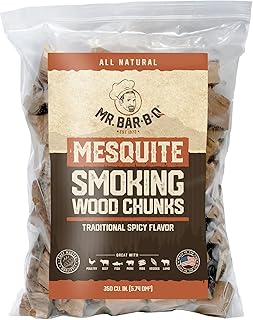 Mr. Bar-B-Q Mesquite Smoking Wood Chunks | All-Natural BBQ Wood Chunks | Delicious Smokey Spicy Flavor | 3.5 Pound Bag of Wood Chunks