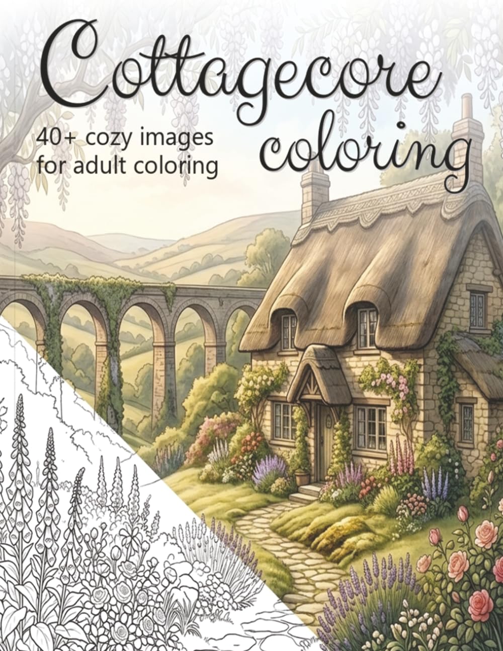 Cottagecore Coloring Book -2-: A Relaxing Adult Coloring Book Featuring 40+ Cozy Countryside Scenes, Rustic Cottages, and Secret Gardens (Coloring Books for Adults)