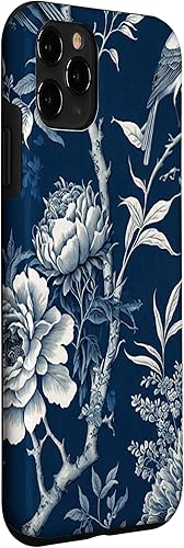 Miniatura 3 de Funda para iPhone 11 Pro Chinoiserie Floral Toile Azul y Blanco