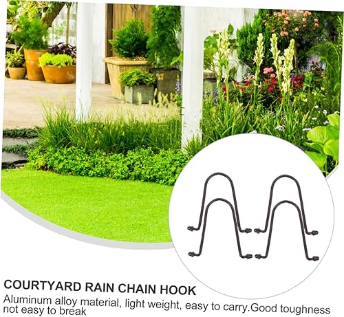 Miniatura 9 de Gancho de cadena de lluvia, 4 unidades, comederos para pájaros, clips de canalón, cadena de lluvia, gancho de lluvia, gancho de metal, cadena de