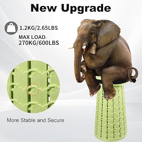 Miniatura 5 de ALEVMOOM Taburete plegable XXL mejorado 2025 con cojín de 19.7 pulgadas, peso máximo de 1000 libras, asiento desplegable más ancho y alto, silla