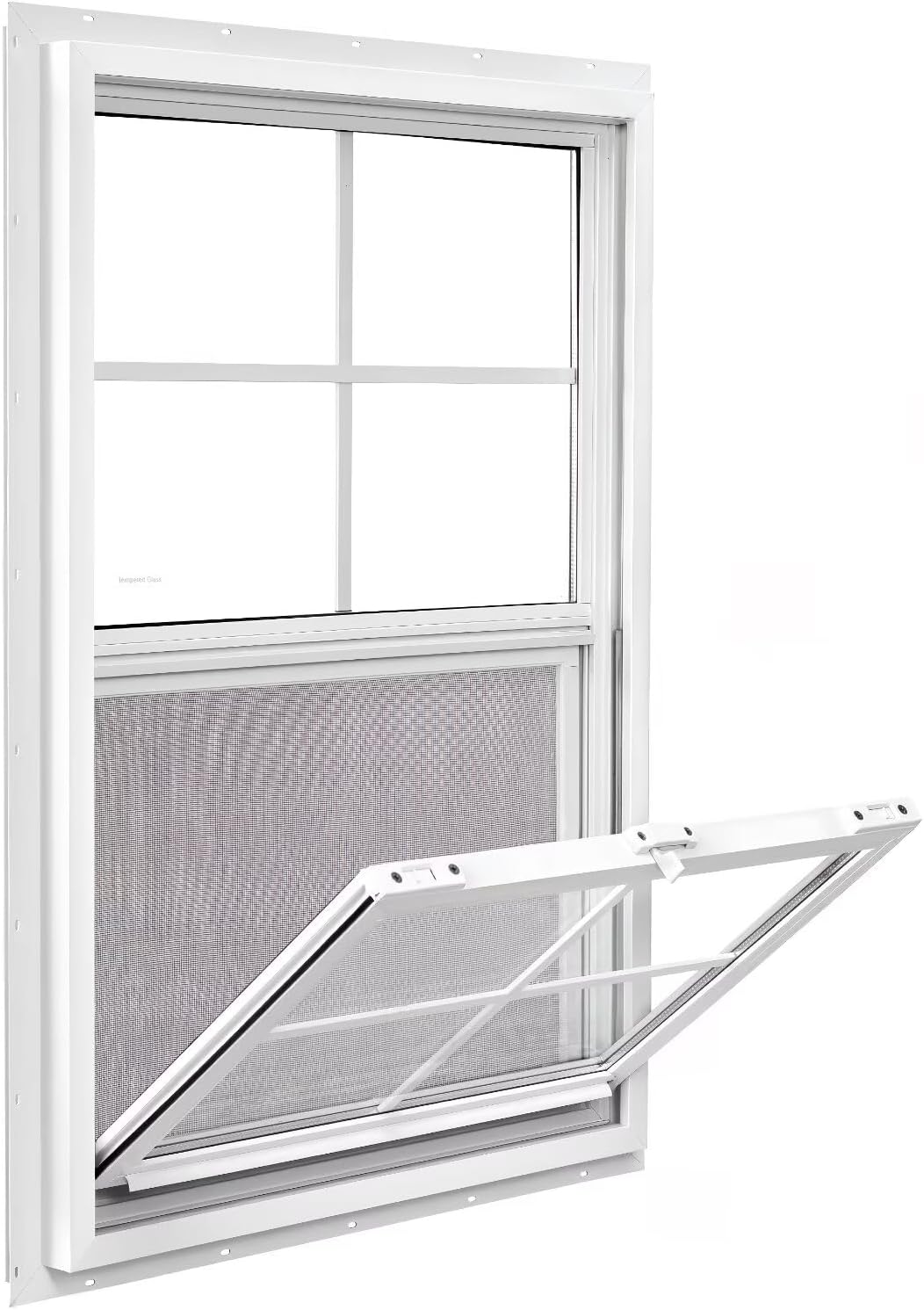 COLORPAPA 24x36 Inch Vinyl Single Hung Window Double Pane Tempered Glass Tilt-In Screen Energy Efficient White
