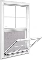 COLORPAPA 24x36 Inch Vinyl Single Hung Window Double Pane Tempered Glass Tilt-In Screen Energy Efficient White