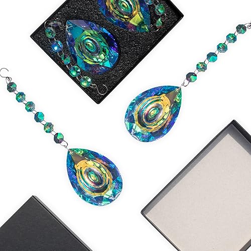 Miniatura 8 de 2 atrapasoles para ventana interior con cristales de 3.504 in3.5 pulgadas, candelabros colgantes de cristales, prismas para jardín, hogar, ventana,