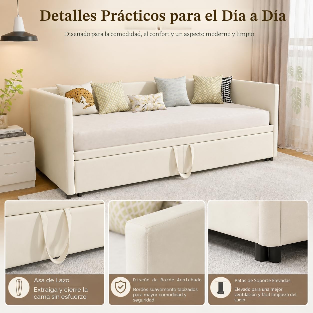 Sofá Cama Multifuncional Extensible 90/180 x 200 cm, sofá de 2 plazas con función de Dormir y somier, tapizado en Terciopelo, Ideal para salón y habitación de Invitados (sin colchón)