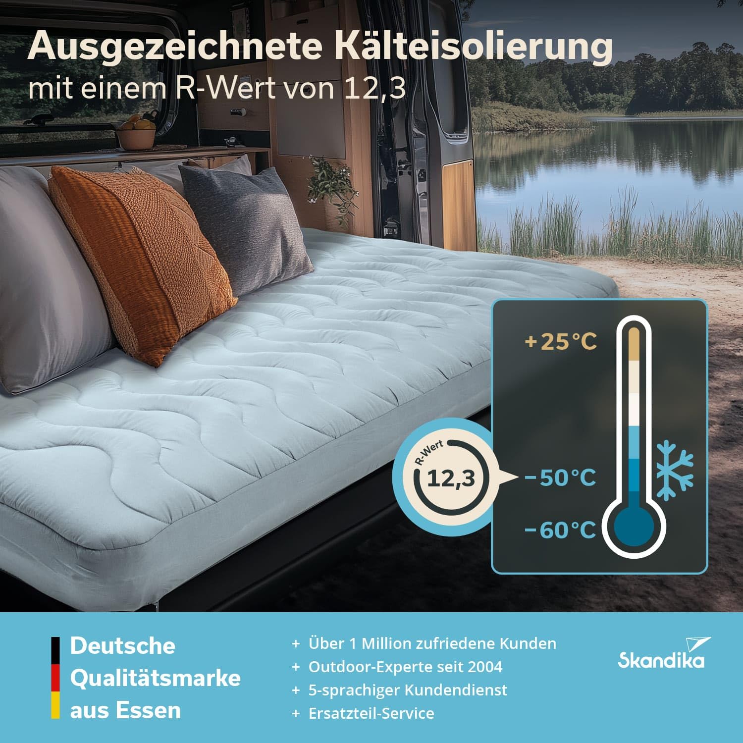 Skandika Matelas Gonflable Easy 3D Premium Flex | Matelas pneumatique pour 1/2 Personnes, avec/sans Pompe USB-C, avec/sans Housse, Max 150/300 kg | Camping, lit pneumatique (Flex Double + Housse)