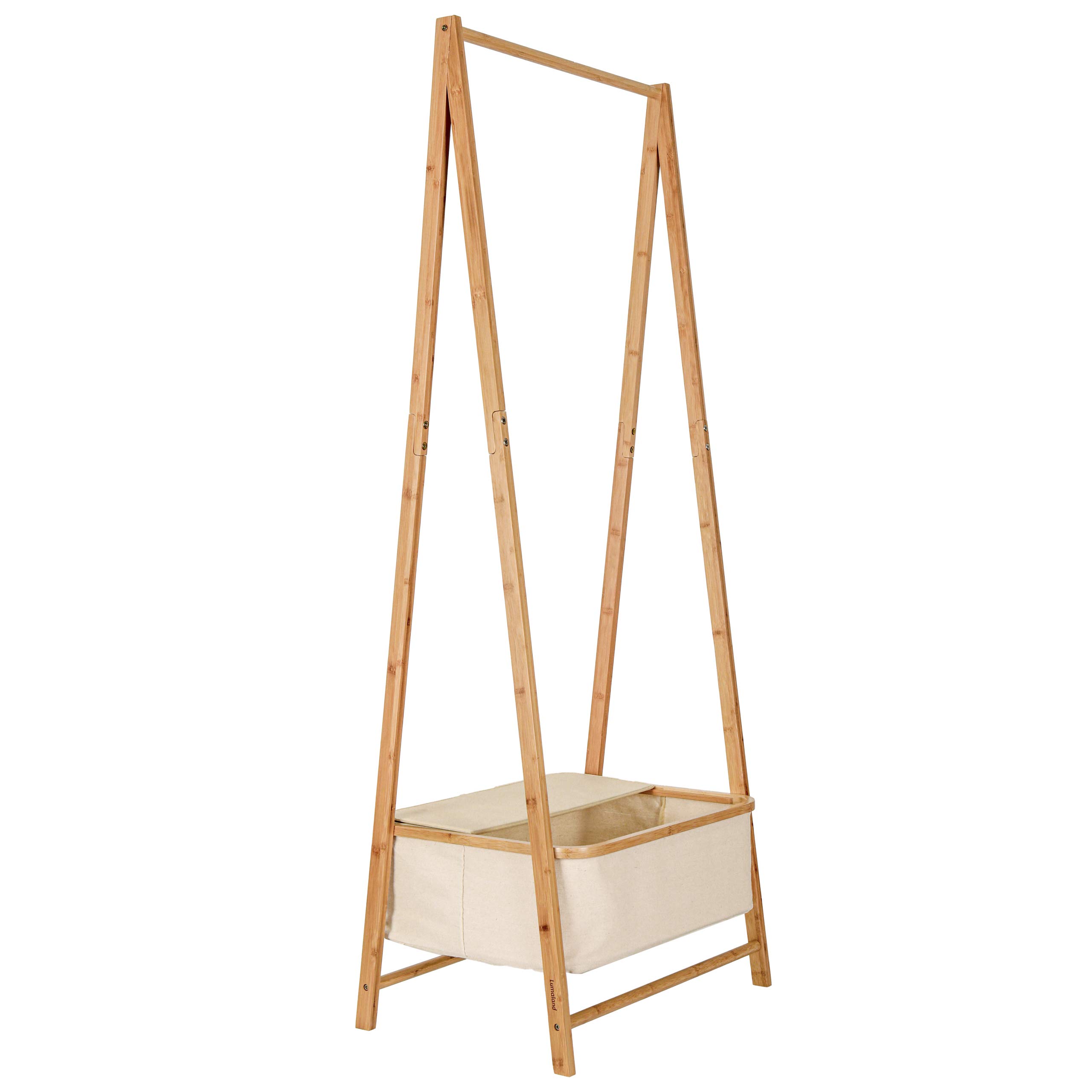 Lumaland Kleiderständer aus Bambus 159 x 60 x 45 cm Beige