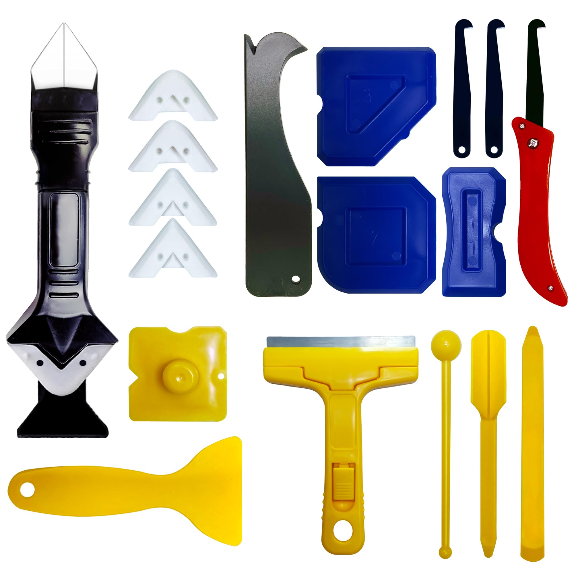 20PCS Silicone Caulking Tool Caulk Remover Removal Tool Grout Remover Tool Kit Set Caulk Finishing Tools for Silicone Sealant Grout Finishing Sealing