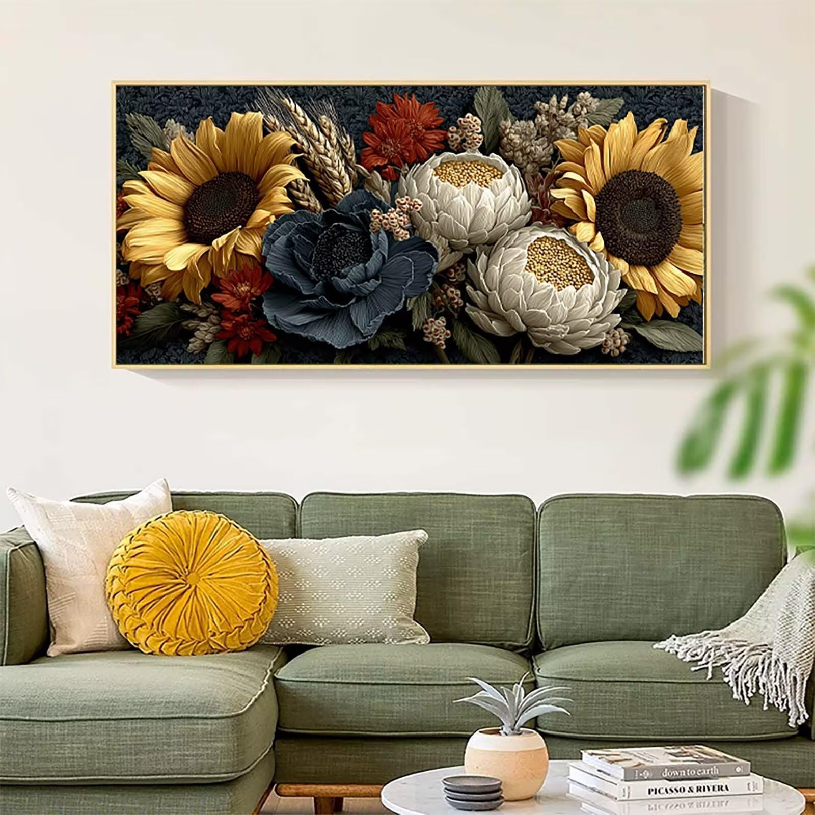 SonnenBlumen malowanie według liczb, dla dorosłych, malowanie według liczb, kwiaty, dla dorosłych, do majsterkowania, dla początkujących, do dekoracji salonu, dekoracja ścienna, prezent dla kobiet, 70