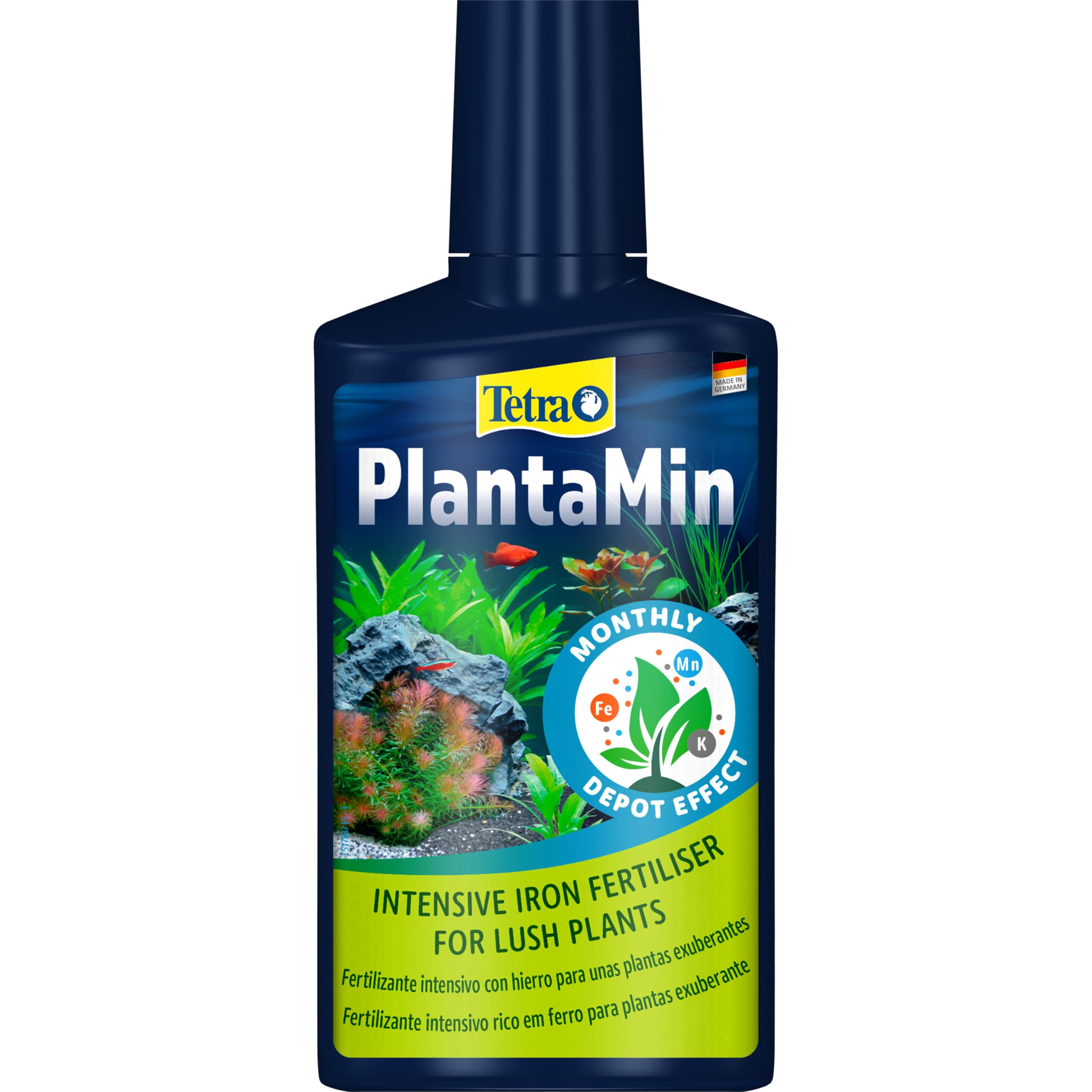 Tetra PlantaMin Universal Fertiliser - liquid iron intensive fertiliser for magnificent and healthy aquatic plants in the aquarium, monthly application, 250 ml