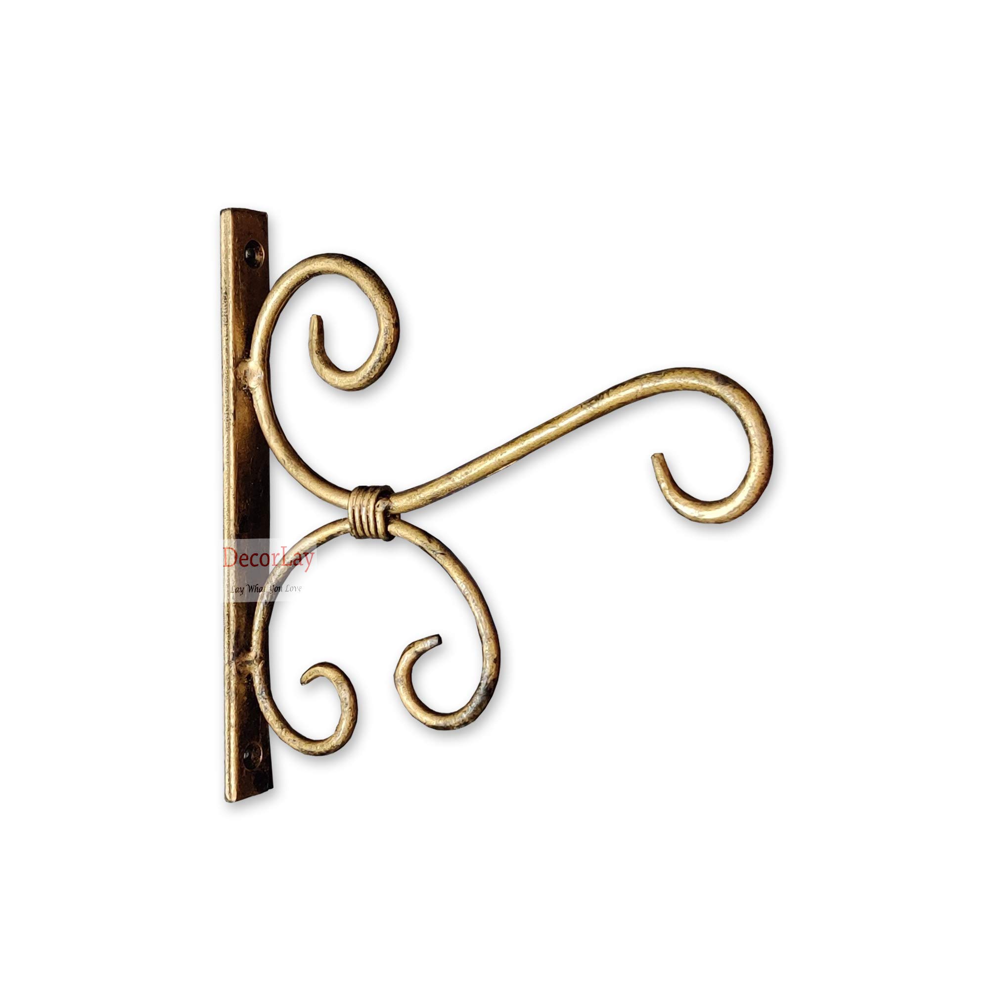 Metal Golden Wall Hanging Plant Holder | Wall Hanger Bird Feeder Home Decor Items Hanging Baskets for Room Decor (7.5 x 1 x 8 Inches) | Golden-image-46