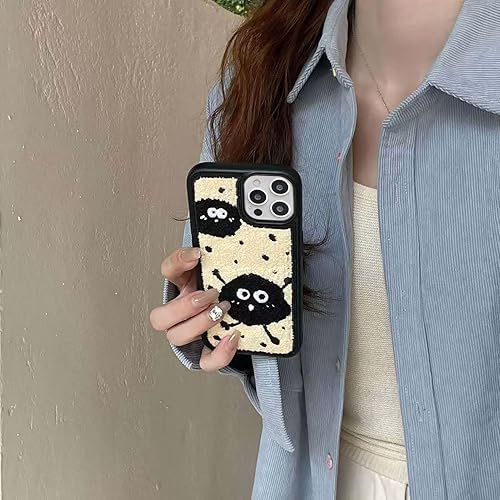 Miniatura 5 de Cartoon Phone Case for iPhone 14 Pro Cute Design,Embroidery Briquettes Case for iPhone 14 Pro Funny Fluffy Back,Kawaii Girly Wired Case for iPhone