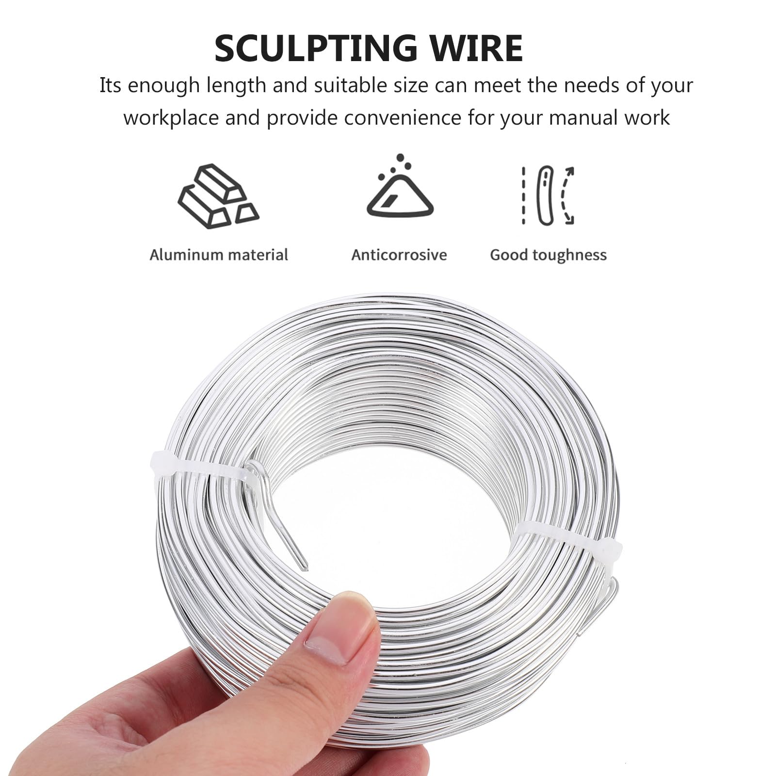 SUPVOX Alambre Adecuado de 3mm Joyería Flexible Ligero para de Aluminio para Hacer Pendientes en Collares Proyectos de Manualidades