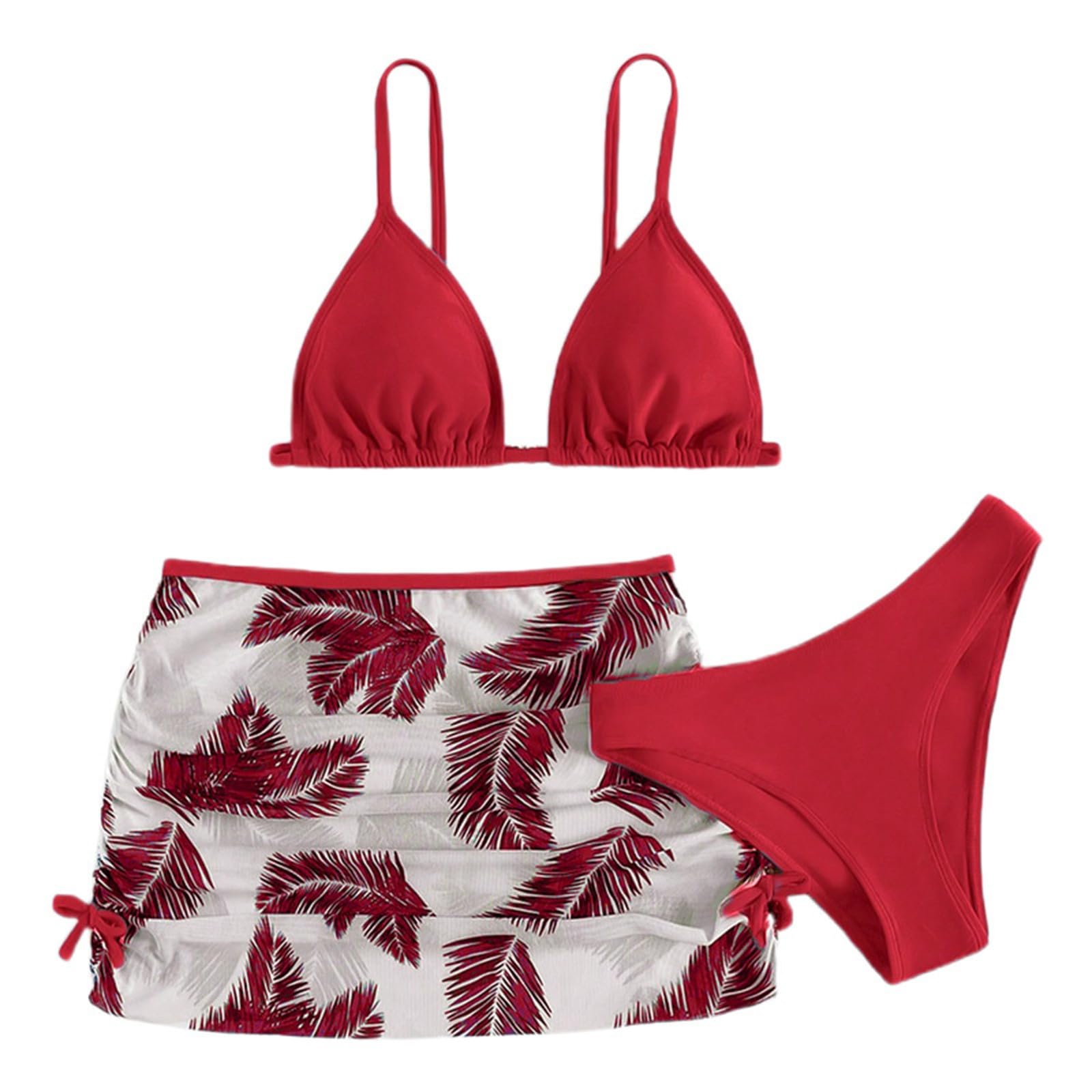 Cokbyavla Girls 112Red ' Swimwear 7-16T, 3Piece Tankini Swimsuit Black Skirt For Teens 12-14 Teen Bikinis 10 11 Bathing Suits For 12-14 Kids Bikini 12-13 Bikini (,12-13 Years)
