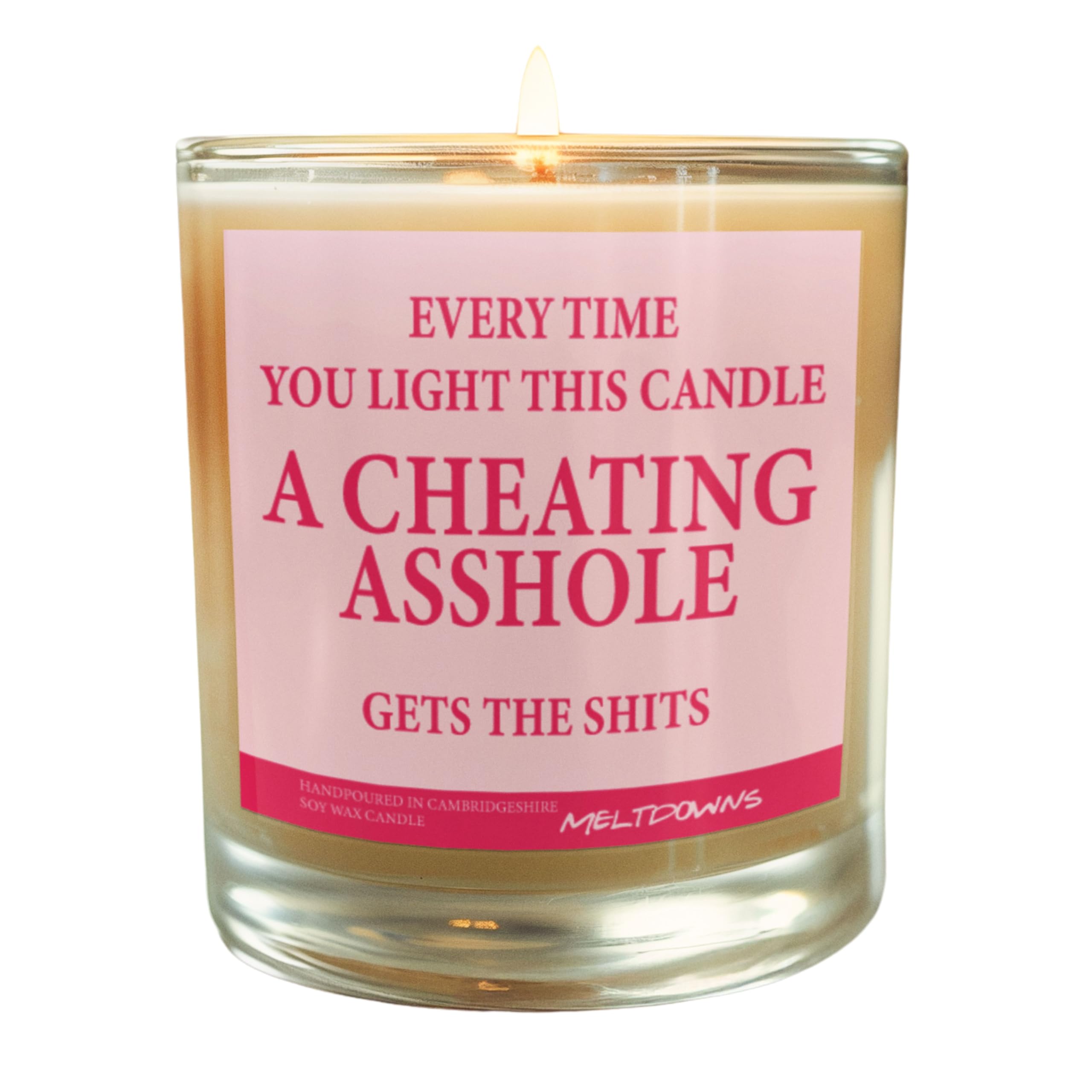 Wanky Candles White Funny Breakup Scented Candle Gift, Divorce Congratulations, Single Life, Ex Boyfriend, Relationship Split, Cheating Asshole Gets The Shits Clearwcj33