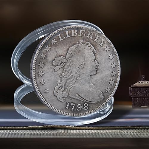 Miniatura 10 de Moneda de dólar de la libertad 1795 1796 1797 1798 - Moneda antigua chapada en plata, réplica coleccionable para coleccionistas de monedas,