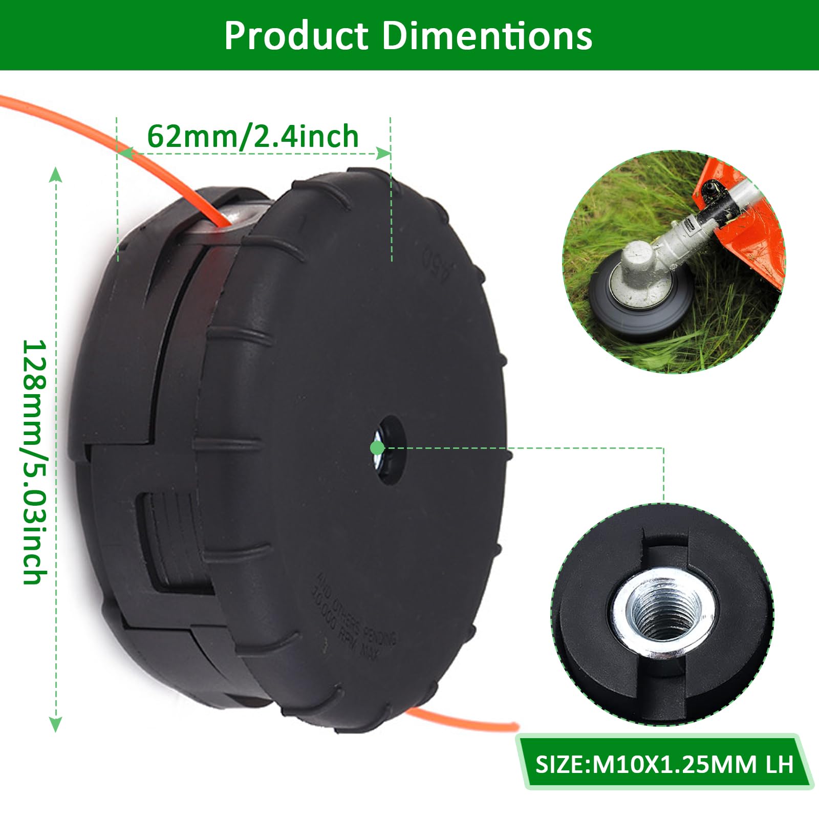 2 testine SRM-225 per Echo Eater Speed-Feed 400, SRM-230, SRM-210, SRM2100, SRM225, PAS210, PAS225, PAS230, compatibile con la maggior parte dei decespugliatori Echo SRM Shiandaiwa T220 T230, modello