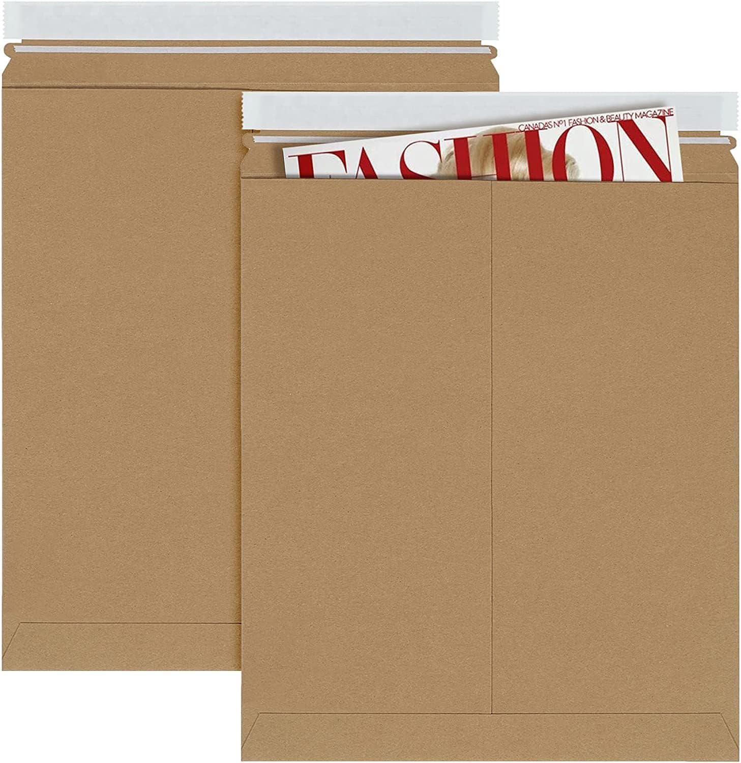 APQ Natural Kraft Rigid Mailers 12.75 x 15 inches. Pack of 10 Brown