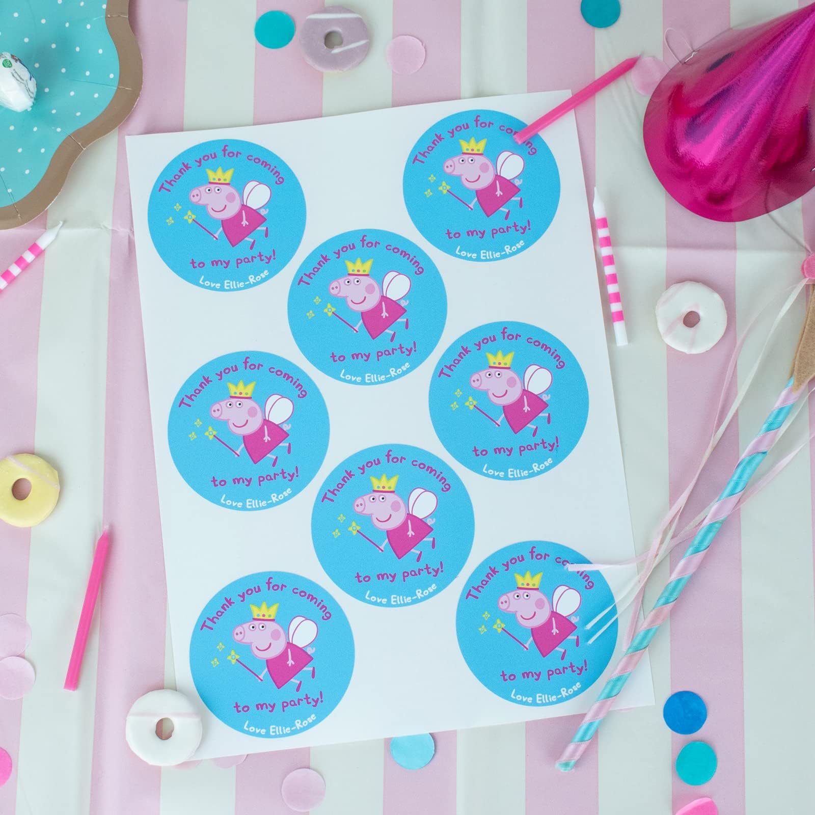 Stickerscape Peppa Pig Personalised Fairy Labels | Official Party Labels for Bags, Favours, and More!