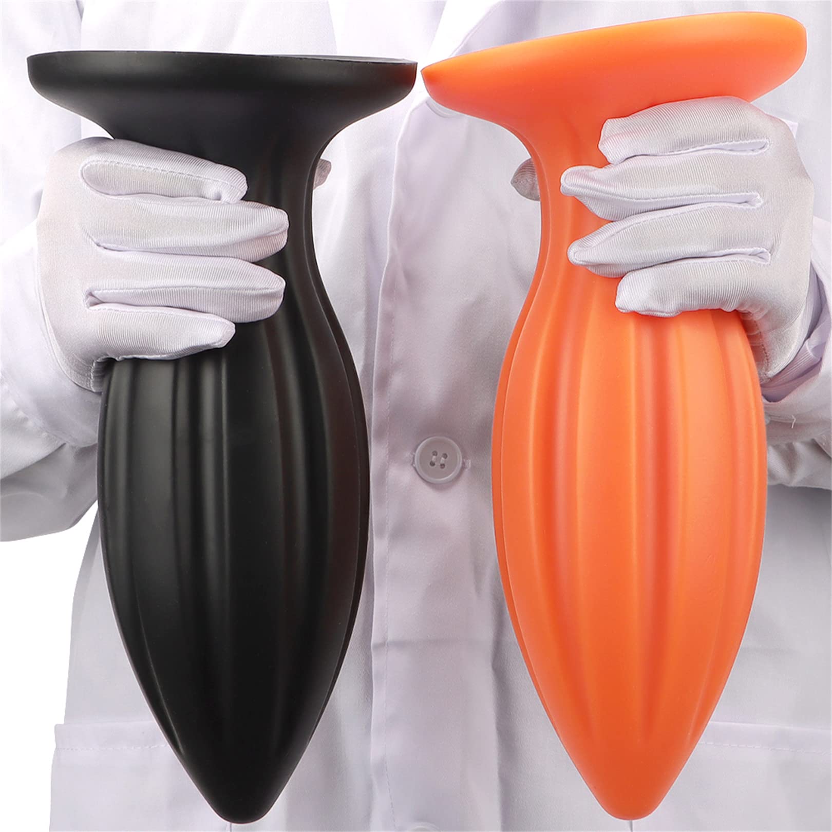 5 Dimensioni Enormi Dildo Anali Plug Conici Dilatatori Anali Morbidi Giocattoli Buttplug in Silicone for Uomini Donne(Gold,XXL)