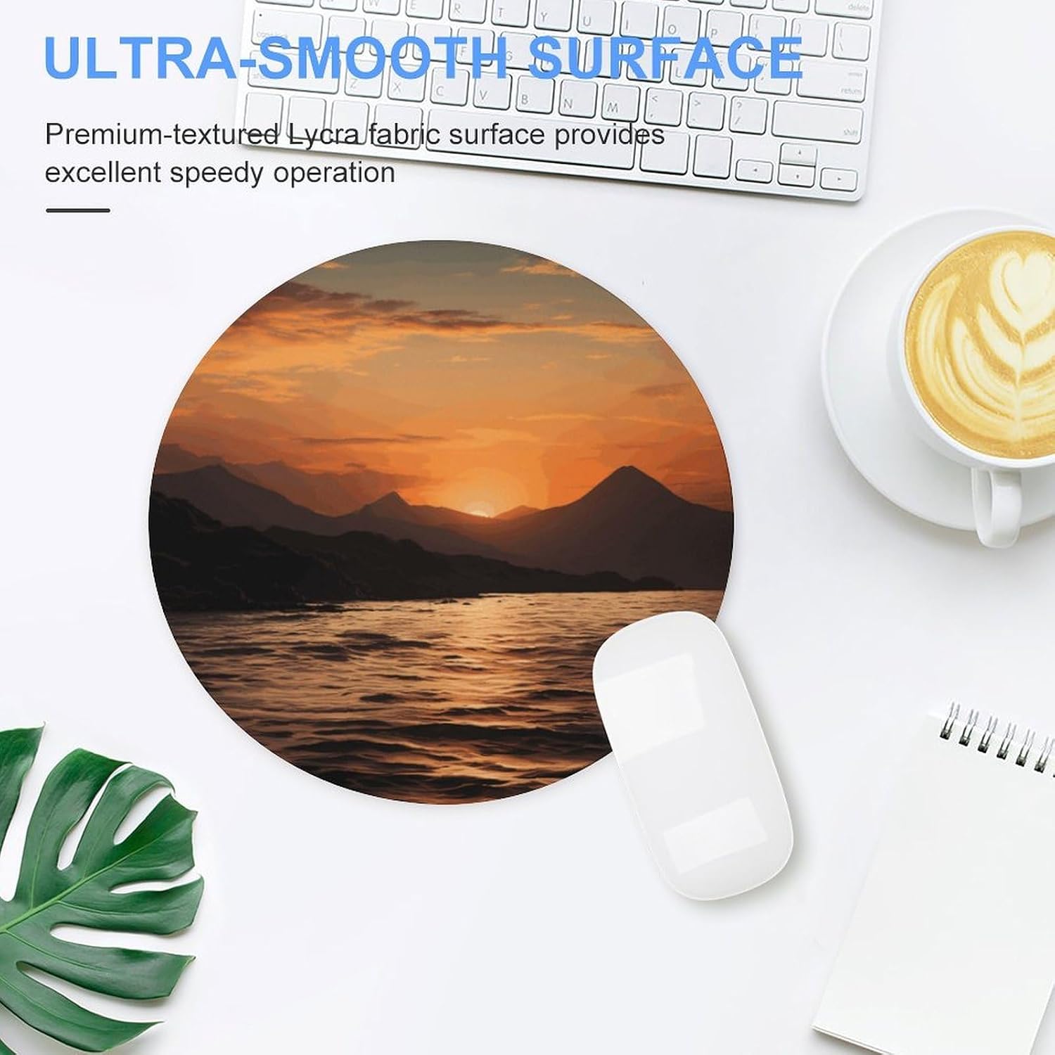 Mountain and Water at Sunset Mouse Pads with Non-Slip Rubber Base Personalized Computer Mouse Mats Fashion Round Mousepad Washable Mouse Mat for Laptop PC Home Office Desk Accessories image 4