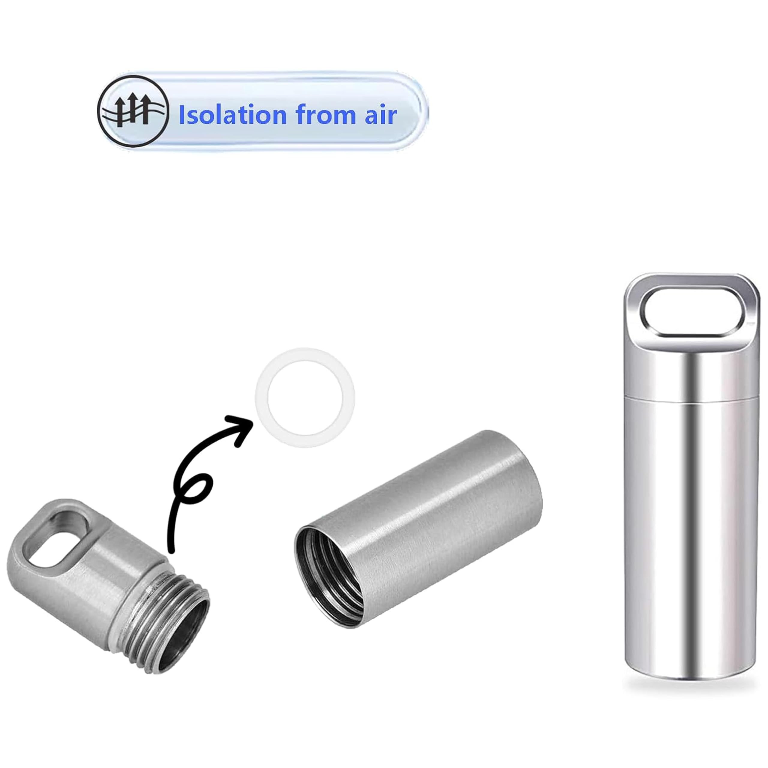 Mini impermeabile pillola scatola in acciaio inox pillola bottiglia all'aperto impermeabile sopravvivenza contenitore capsula per sopravvivenza all'aperto stoccaggio