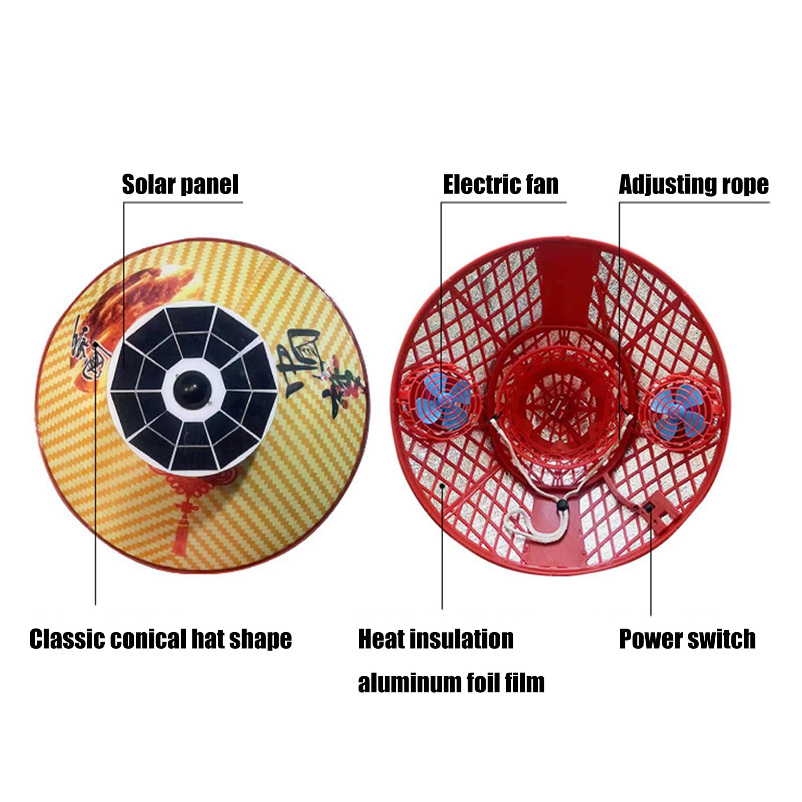 Chapeau de soleil léger à énergie solaire pour activités de pêche, pêche et pêche