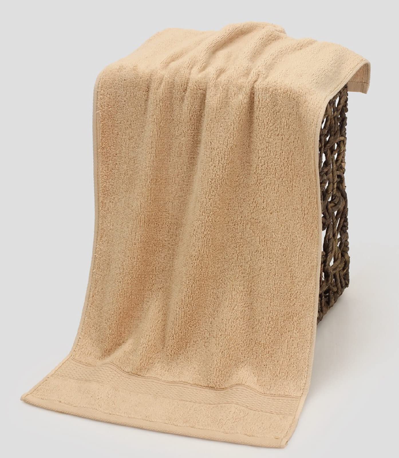 Caja de regalo de 3 Piezas, juego de toallas lisas, toallas 100% algodón de fibra larga, marrón, 70 x 140 + 33 x 72 + 34 x 34 cm,Toalla de baño grande marron,altamente absorbentes Suave y Grueso