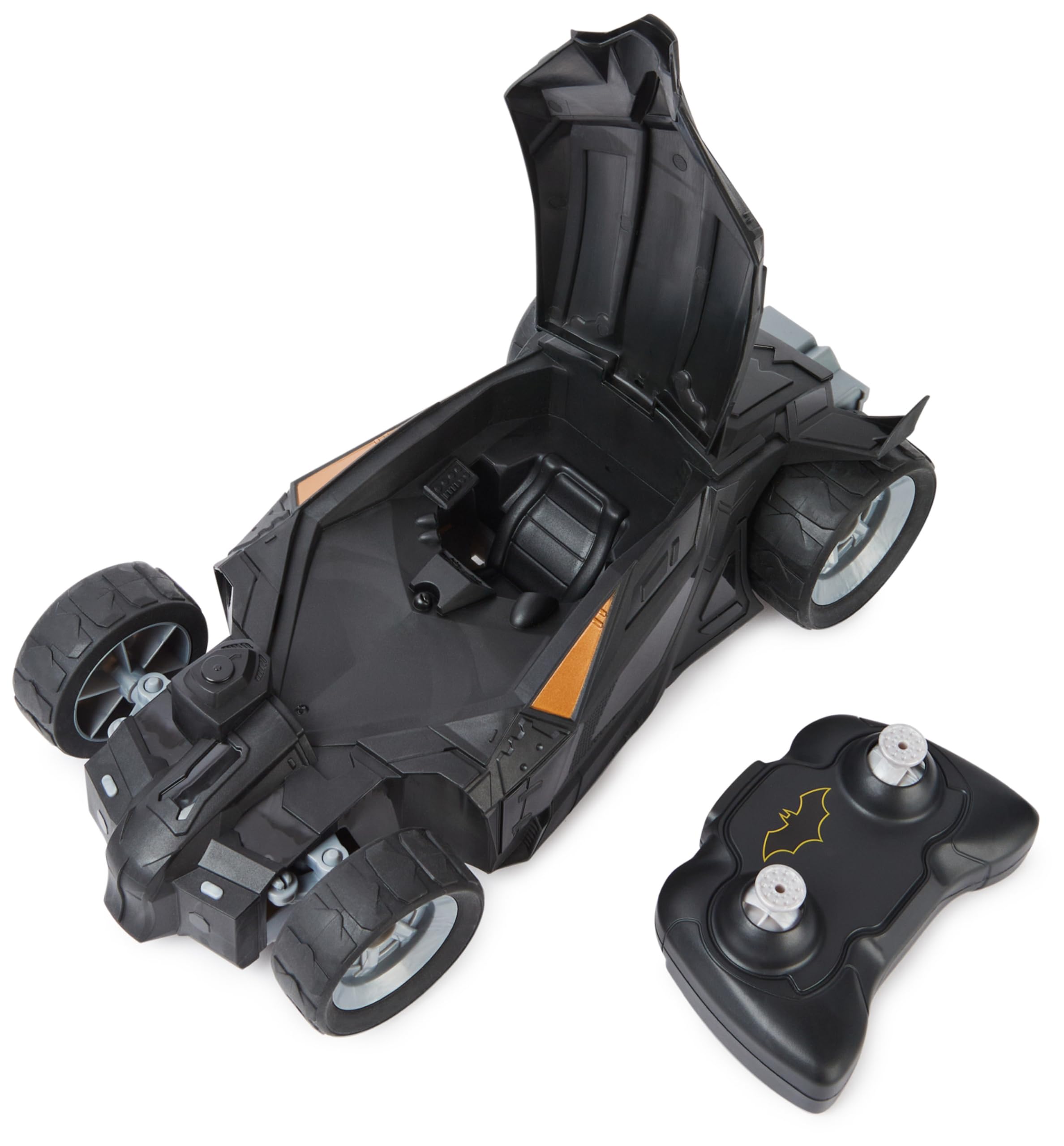 DC Comics - Batman Batmobile mit Fernsteuerung und Batman Figur (10cm) (2,4 GHz), einfach zu Fahren, kompatibel mit den Batman-10cm-Figuren, Maßstab 1:20, ab 4 Jahren
