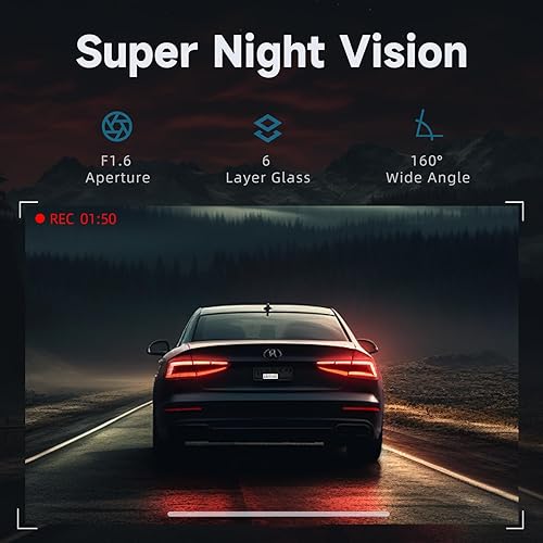 Miniatura 4 de Dash Cam Front 4K Mini cámaras de tablero para automóviles, cámara de coche 2160P con tarjeta gratuita de 32 GB, cámara WiFi para tablero con