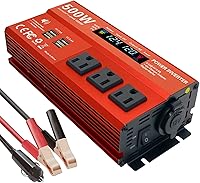 Movffggrm 500W Peak 1000W Car Power Inverter DC 12V to 110V AC, 4x 2.4A USB Ports, Cigarette Lighter Adapter for Camping & Road Trips