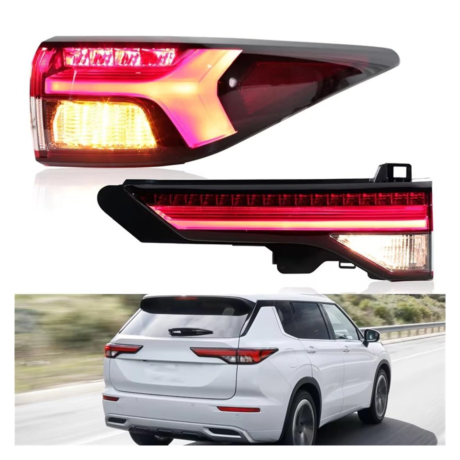 Fanale Posteriore Auto Per Mitsubishi Per Outlander Per PHEV 2022-2024 Fanale Posteriore A LED Per Auto, Freno, Guida, Retromarcia, 8330B184 8330B183(Outside Left)