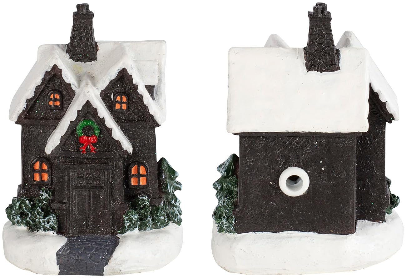 infactory Weihnachtsdeko: 25-teiliges Deko-Weihnachtsdorf mit 6 LEDs, Batteriebetrieb (Winterdorf, komplettes Weihnachtsdorf, Set)