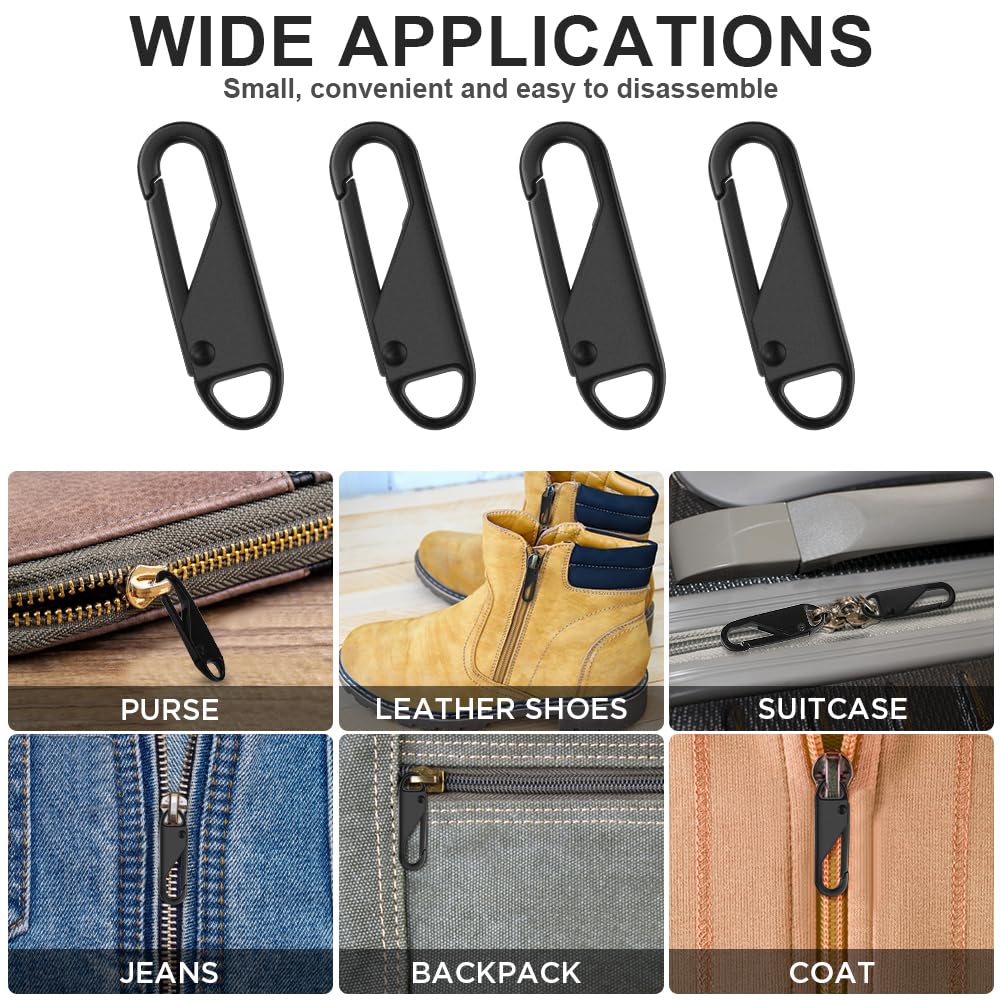 Cursori Per Cerniere Lampo Metallici - Kit Di 4 Pezzi Universali Per Riparare Borse, Vestiti E Jeans