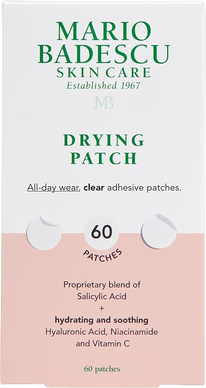 Drying Patch Blemish Covering, Invisible Spot Treatment, Absorbing All Day Polymer Adhesion with Vitamin C, Vegan & Cruelty Free, Strong Hold (60 Patches, 12mm), Clear