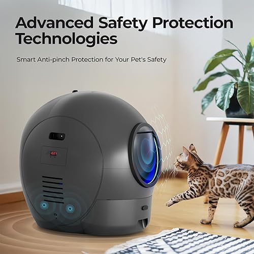 Miniatura 4 de S2 - Caja de arena para gatos autolimpiante, caja de arena automática extra grande con control de aplicación, alerta segura, monitor de salud