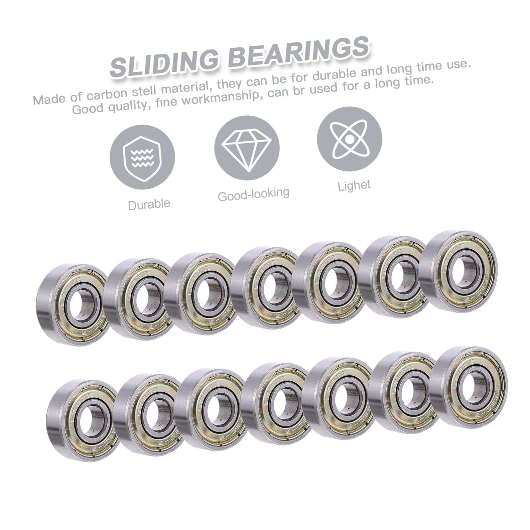 Cuscinetto per Skateboard 32 Pezzi in Acciaio Inossidabile | Diametro Interno 0, 8cm, per Roller Skating Shoes e Inline Skates, Set Argento per Accessorio Longboard