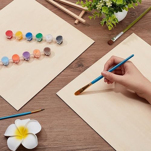 Miniatura 3 de BENECREAT 2 hojas de chapa de madera cortadas con láser, paneles de madera rectangulares autoadhesivos de 12 x 12 pulgadas para pintura de