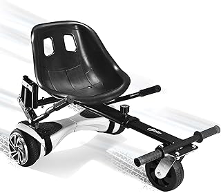 Hoverboard Seat Attachment Hover Board Go Kart for Adults & Kids, Shock Absorber Accessories to Transform Go Cart, Hover Carts for Self Balancing Scooter with Off-Road Tire (Black)