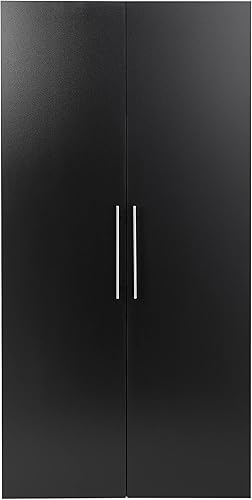 Miniatura 37 de Prepac HangUps - Armario de almacenamiento grande, color gris claro inmaculado de 36 pulgadas con estantes y puertas de almacenamiento, ideal para