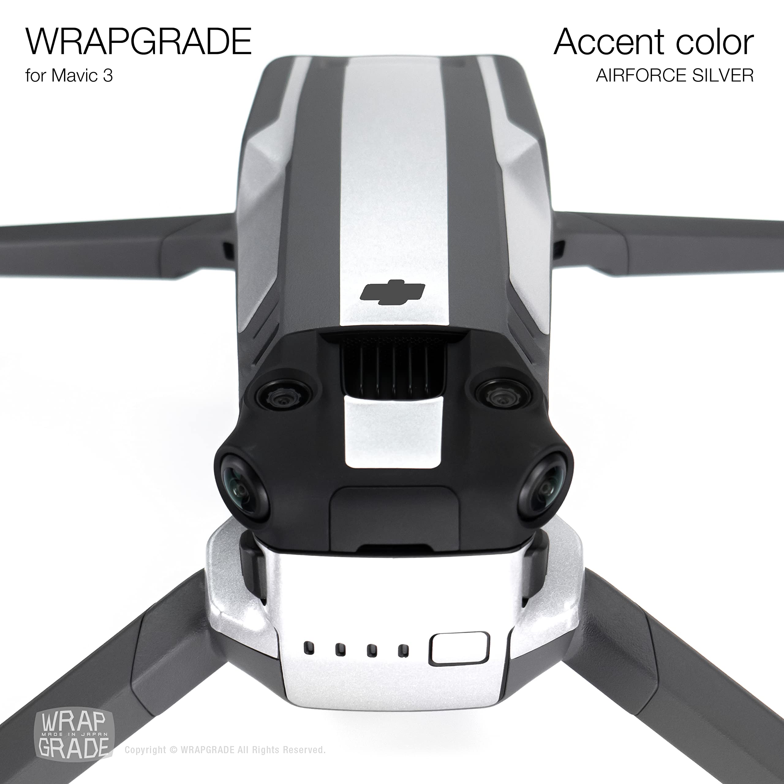 WRAPGRADE Skin Stickers for Mavic 3 Pro/Mavic 3 Classic, Airforce Silver / Pro - Image 4