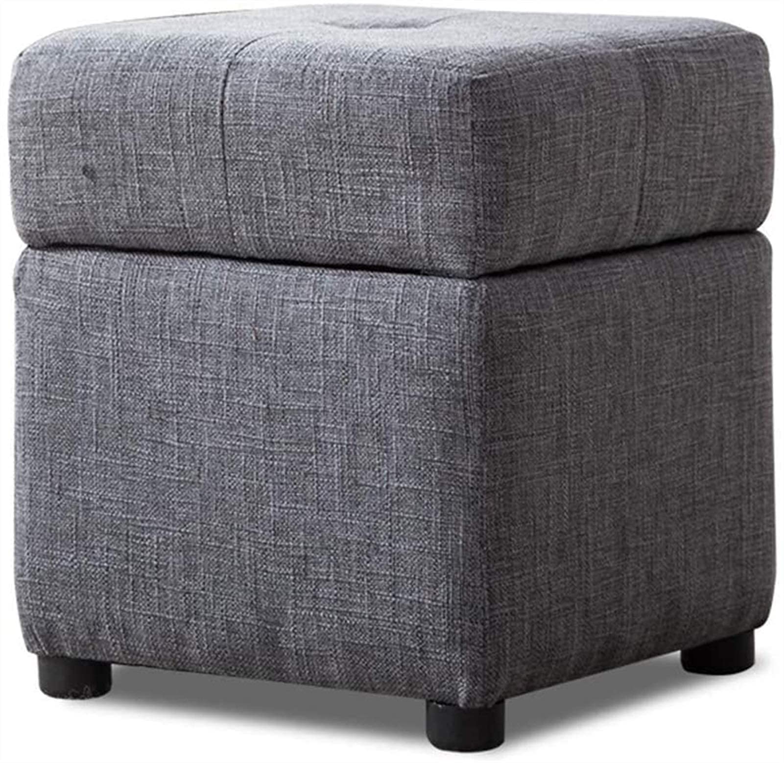 Repose-Pieds et poufs avec rangement cube en lin et bois