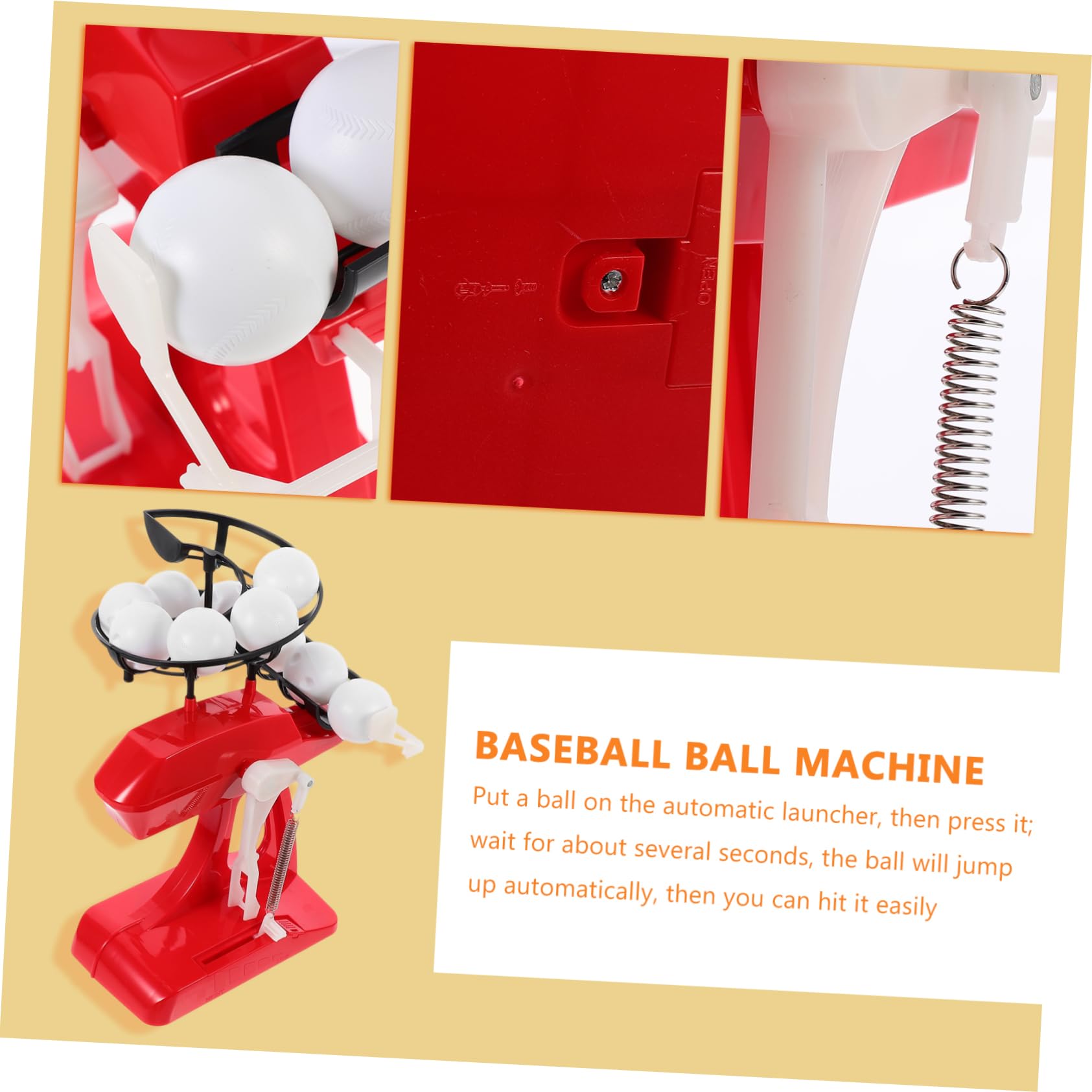Hemobllo Machine à Balles de Baseball Automatique Lanceur de Balles Favorisant Le Développement en Plastique Rouge Couleur Aléatoire pour Garçon et Filles pour Entraînement en Extérieur