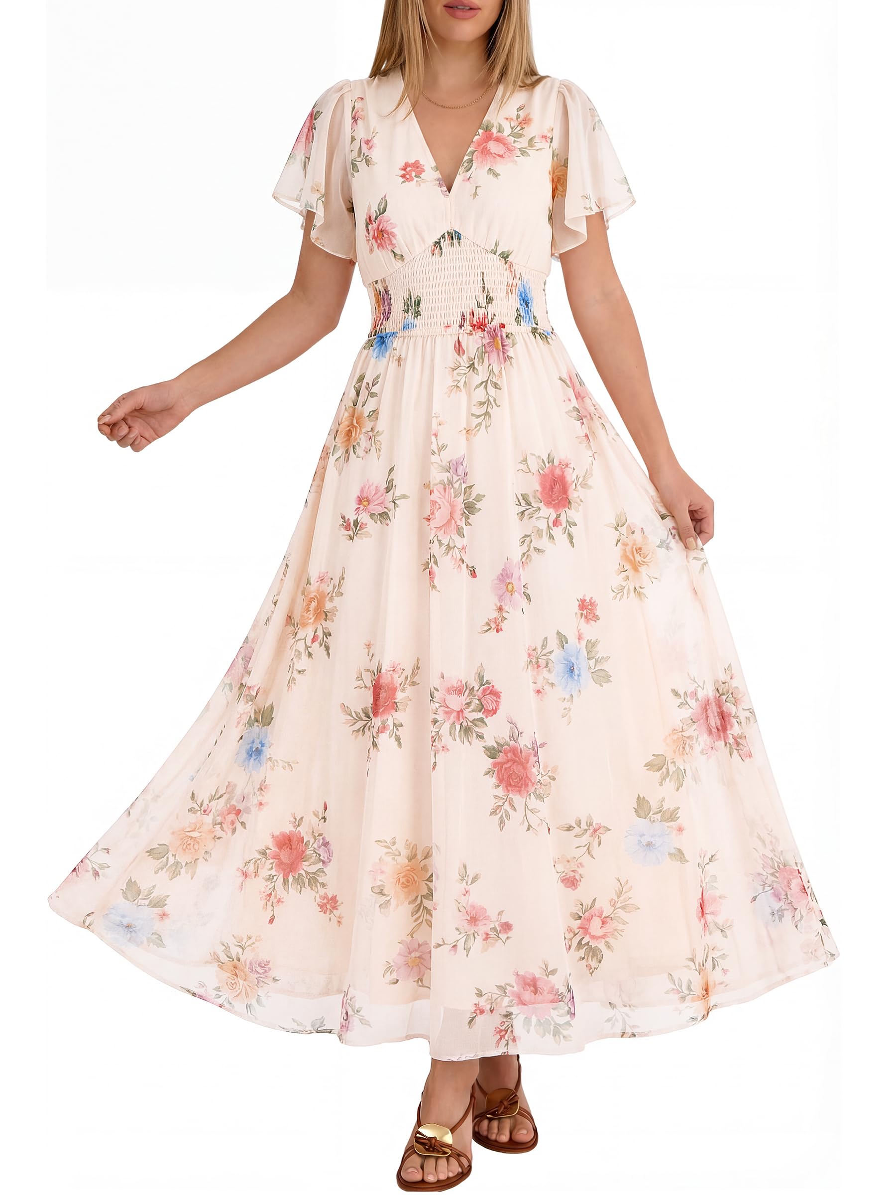 ANRABESS Women Summer Floral Maxi Dress