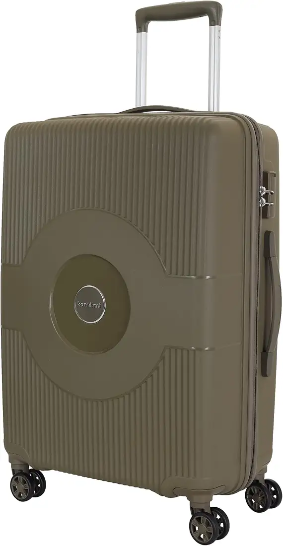 Kamiliant Polypropylene KAM Double 8 Spinner Wheels Hard Shell Suitcase Might DW SP55CM MIL.OLV,Olive,Small, 55 Cm