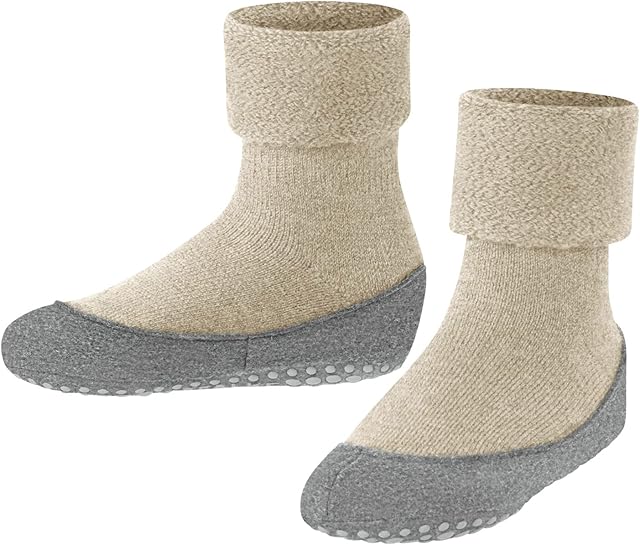 FALKE Unisex Dzieci Cosyshoe Skarpety Antypoślizgowe wypustki na filcowej podeszwie wygodne ciepłe z pluszem oddychająca regulująca temperaturę neutralizująca zapachy wełna 1 Para