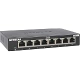 NETGEAR 8-Port Gigabit Ethernet Unmanaged Switch (GS308) - Desktop, Sturdy Metal Fanless Housing